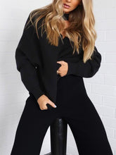 Load image into Gallery viewer, Sweater Long Sleeve Solid Color Fashion Two-piece Suit