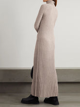 Load image into Gallery viewer, Ribbed Wool Turtleneck Maxi Dress