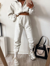 Load image into Gallery viewer, Fashion Solid Color Hooded Zipper Loose Two-Piece Suit