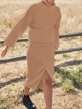 Load image into Gallery viewer, Fashion Casual Solid Color Round Neck Split Two-piece Suit