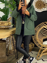 Load image into Gallery viewer, Pure Color Long-sleeved Hooded Casual Coat