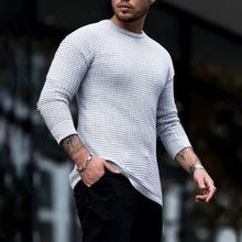 Load image into Gallery viewer, Fashion Plaid Round Neck Long Sleeve T-Shirt