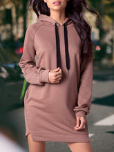 Load image into Gallery viewer, Solid Color Split Hem Fashion Sweater Dress