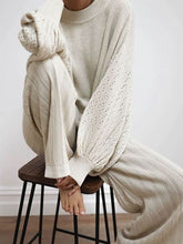 Load image into Gallery viewer, Fashion Casual Round Neck Knitted Female Two-Piece Suit