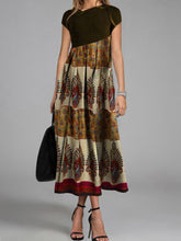 Load image into Gallery viewer, Elegant Retro Floral Short Sleeve Maxi Dress
