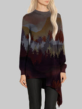 Load image into Gallery viewer, Retro Forest Crew Neck Long Sleeve Top