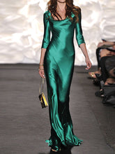 Load image into Gallery viewer, Fashion Pure Color Elegant Long Evening Dress