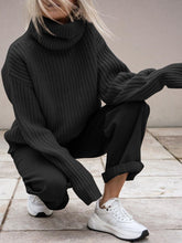 Load image into Gallery viewer, 达不到供应链要求,产品下架Fashion Casual Loose High Neck Long Sleeve Two-piece Suit