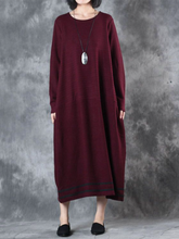 Load image into Gallery viewer, Casual Loose Round Neck Striped Women'S Knitted Dress