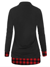 Load image into Gallery viewer, Button Stitching V-neck Fashion Casual Plaid Top