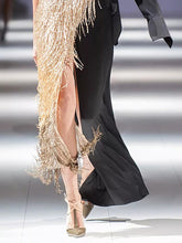 Load image into Gallery viewer, Fashion One-shoulder Fringe Stitching Dress