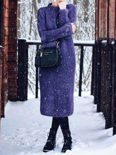 Load image into Gallery viewer, High Neck Solid Color Knitted Maxi Dress