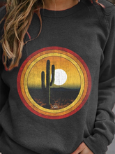 Load image into Gallery viewer, Cactus In the Sunset Printed Pullover Sweatshirt