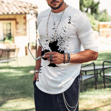 Load image into Gallery viewer, Men'S Fashion Plum Blossom Print White Long Sleeve T-Shirt