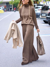 Load image into Gallery viewer, Knitting Turtleneck Sweater Cosy Two-Piece Suit