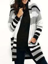 Load image into Gallery viewer, Casual Color Matching Striped Women'S Sweater Coat