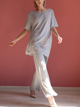 Load image into Gallery viewer, Simple Casual Loose Round Neck Short Sleeve Top Pants Suit