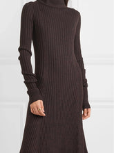 Load image into Gallery viewer, Fashion Solid Color Hem Lace Trim Knitted Dress