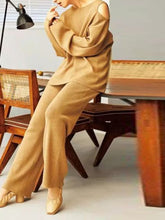 Load image into Gallery viewer, Solid Color Round Neck Long Sleeve Loose Casual Suit