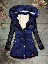 Load image into Gallery viewer, Women's Warm Woolen Coat with Fur Hood for Winter