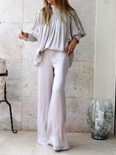 Load image into Gallery viewer, Fashion Comfortable Lantern Sleeve High Collar Loose Two-piece Suit
