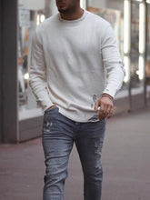Load image into Gallery viewer, Men'S Fashion Casual Round Neck Distressed Sweater