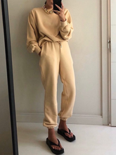 Load image into Gallery viewer, Fashion Loose Long Sleeve Drawstring Trousers Two-piece Suit