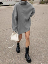 Load image into Gallery viewer, Solid Color High Neck Loose Knit Dress