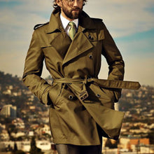 Load image into Gallery viewer, Men'S Casual Lapel Solid Color Tie Trench Coat
