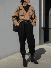 Load image into Gallery viewer, Fashion Check Sweater Casual Cardigan