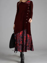 Load image into Gallery viewer, Winter Long-sleeved Abstract Print Casual Dress