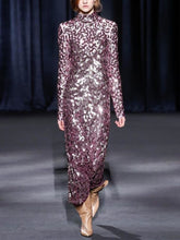 Load image into Gallery viewer, Fashion Sequined Long Sleeve Evening Dress