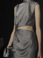 Load image into Gallery viewer, Fashion Sleeveless Stand Collar Elegant Evening Dress