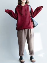 Load image into Gallery viewer, Solid Color Long-sleeved Knitted Hoodie