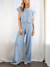 Load image into Gallery viewer, Simple Solid Color Loose Short Sleeve Women'S Knitted Suit