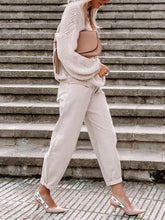 Load image into Gallery viewer, Pure Color Casual Knitted Loose Two-piece Suit