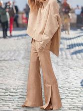 Load image into Gallery viewer, Fashion High Neck Split Loose Two-piece Ladies Two-piece Suit