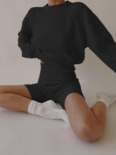 Load image into Gallery viewer, Fashion Long-sleeved Round Neck Knitted Solid Color Two-piece Suit