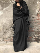 Load image into Gallery viewer, Large Pocket Loose Solid Color High Collar Casual Dress