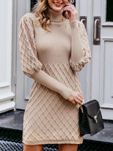 Load image into Gallery viewer, Fashion Solid Color Turtleneck Knitted Sweater Dress