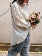 Load image into Gallery viewer, Women Retro Embroidered Loose Linen Shirt
