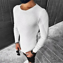 Load image into Gallery viewer, Men'S Casual Solid Color Round Neck Slim Knit Sweater