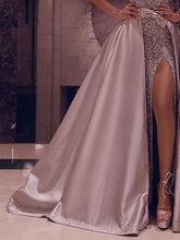 Load image into Gallery viewer, One-shoulder Sequined Mopping Skirt Evening Dress