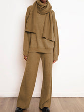 Load image into Gallery viewer, Fashion High Neck Long Sleeve Knitted Sweater Two-piece Suit