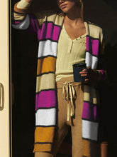 Load image into Gallery viewer, Casual Color Striped Women'S Sweater Coat