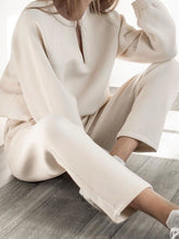 Load image into Gallery viewer, Pure Color Round Neck Long Sleeve Casual Loose Two-piece Suit