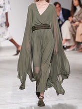 Load image into Gallery viewer, Pure Color Loose V-neck Fashion Dress