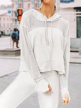 Load image into Gallery viewer, Women's Hooded Pullover Mesh Short Knitted Two-piece Suit