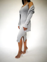 Load image into Gallery viewer, Solid Color Ribbed Knit Suit Dress