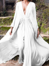 Load image into Gallery viewer, Bohemian Romantic V Neck Long Sleeve Maxi Dress